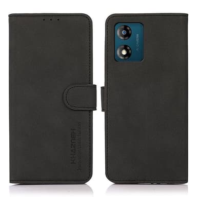 SKALO Motorola Moto E13 4G KHAZNEH Lompakkokotelo PU-nahasta - Musta