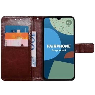 Lompakkokotelo 3-kortti Fairphone 4 - Ruskea
