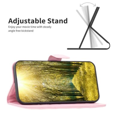 SKALO Samsung A34 5G BINFEN COLOR Tikattu Lompakko - Pinkki
