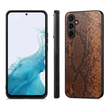 SKALO Samsung A54 5G Snakeskin PU-nahka hybridi Suojakuori - Ruskea