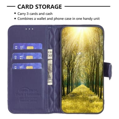 SKALO Samsung A54 5G BINFEN COLOR Tikattu Lompakko - Sininen