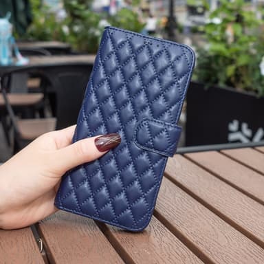 SKALO Samsung A54 5G BINFEN COLOR Tikattu Lompakko - Sininen