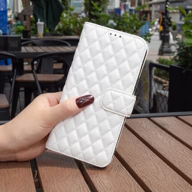 SKALO Samsung A54 5G BINFEN COLOR Tikattu Lompakko - Valkoinen