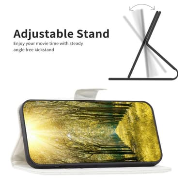 SKALO Samsung A54 5G BINFEN COLOR Tikattu Lompakko - Valkoinen