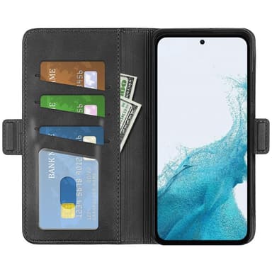 SKALO Samsung A54 5G Premium Wallet Lompakkokotelo - Musta