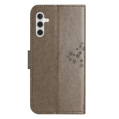 SKALO Samsung A14 4G/5G Owl Tree lompakkokotelo - Harmaa