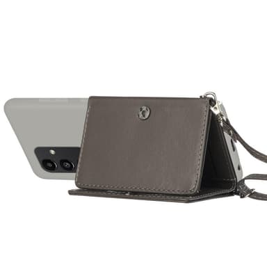 SKALO Samsung A34 5G TPU-Suojakuori with Heart Wallet - Harmaa