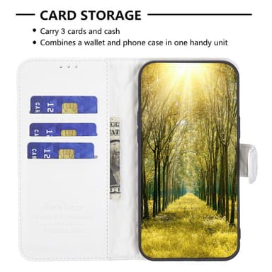SKALO Samsung A54 5G BINFEN COLOR Tikattu Lompakko - Valkoinen