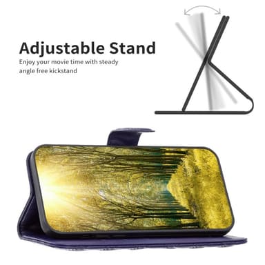 SKALO Samsung A54 5G BINFEN COLOR Tikattu Lompakko - Sininen
