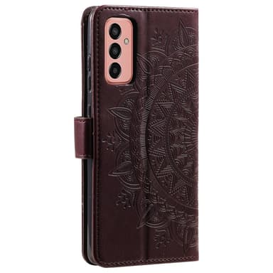 SKALO Samsung A14 4G/5G Mandala lompakkokotelo - Ruskea