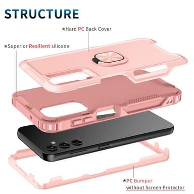 SKALO Samsung A54 5G Armor Hybridi metallirengas kuori - Pinkki