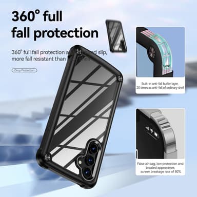 SKALO Samsung A54 5G Kiiltävä hybridi TPU-kuori - Musta