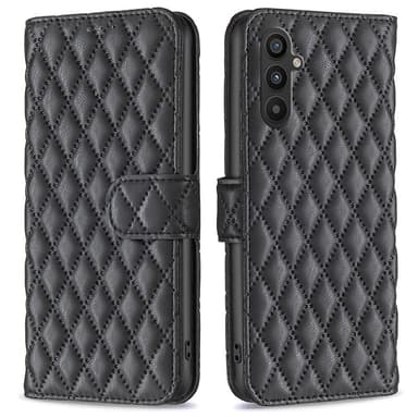 SKALO Samsung A34 5G BINFEN COLOR Tikattu Lompakko - Musta