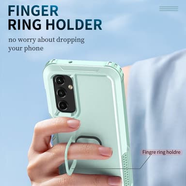 SKALO Samsung A54 5G Armor Hybridi metallirengas kuori - Turkoosi