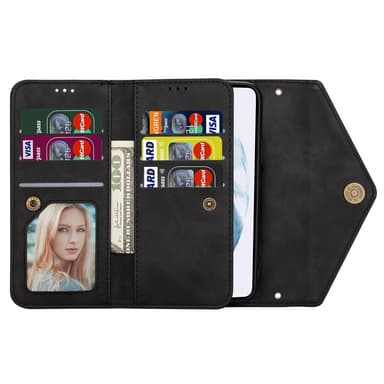 SKALO Samsung A54 5G Evelope Clutch 8-Lokeroa - Musta