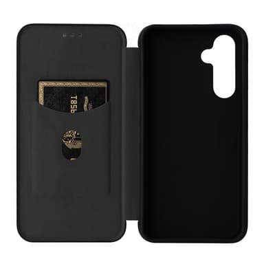 SKALO Samsung A34 5G Carbon Fiber Lompakkokotelo - Musta