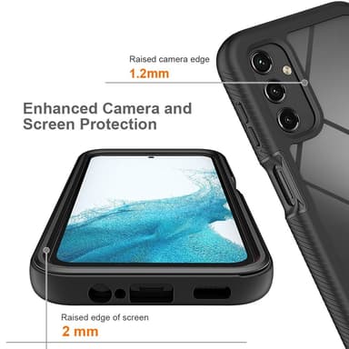 SKALO Samsung A54 5G Iskunkestävä Clear Hybrid Suojakuori + suojakalvo - Punainen