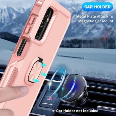 SKALO Samsung A54 5G Armor Hybridi metallirengas kuori - Pinkki