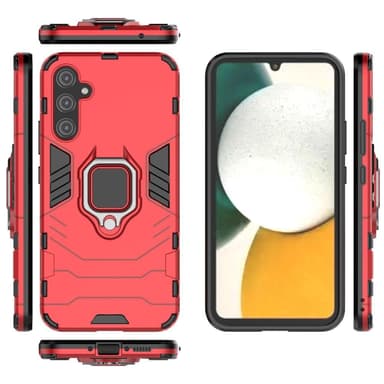 SKALO Samsung A34 5G Armor Hybridi metallirengas kuori - Punainen
