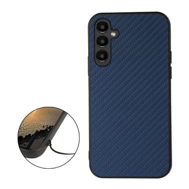 SKALO Samsung A14 4G/5G Carbon Fiber TPU-suojakuori - Sininen