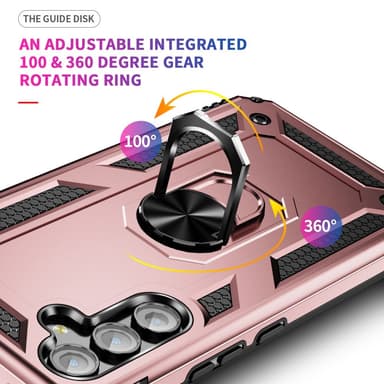 SKALO Samsung A54 5G Armor Hybridi metallirengas kuori - Ruusukulta