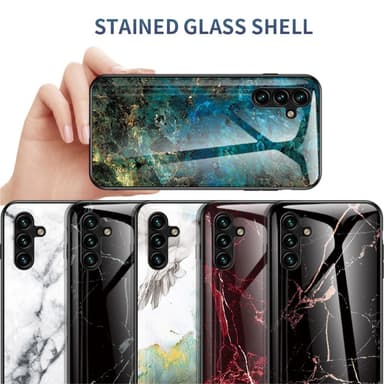 SKALO Samsung A54 5G Marmori karkaistu lasi TPU-suojakuori - #4