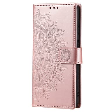 SKALO Samsung A54 5G Mandala lompakkokotelo - Ruusukulta