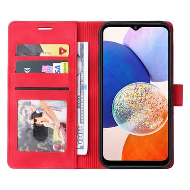 SKALO Samsung A54 5G Lompakkokotelo PU-nahkaa - Punainen