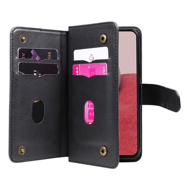 SKALO Samsung A14 5G 10-lokeroa Lompakkokotelo - Musta