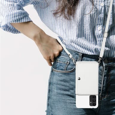 SKALO Samsung A14 4G/5G TPU-Suojakuori with Heart Wallet - Valkoinen