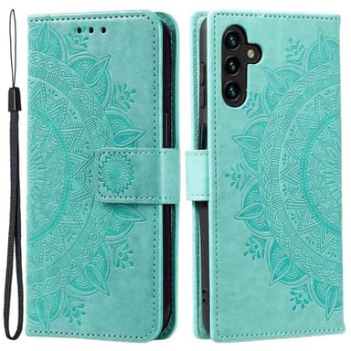 SKALO Samsung A54 5G Mandala lompakkokotelo - Turkoosi