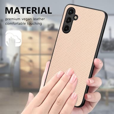 SKALO Samsung A14 4G/5G Carbon Fiber TPU-suojakuori - Khaki