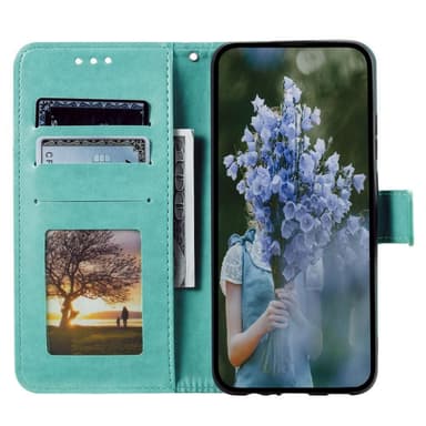 SKALO Samsung A14 4G/5G Mandala lompakkokotelo - Turkoosi