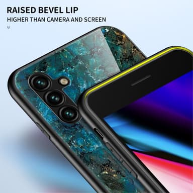 SKALO Samsung A54 5G Marmori karkaistu lasi TPU-suojakuori - #4