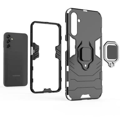 SKALO Samsung A14 4G/5G Armor Hybridi metallirengas kuori - Punainen