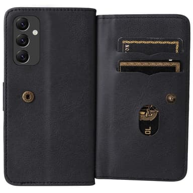 SKALO Samsung A14 5G 10-lokeroa Lompakkokotelo - Musta