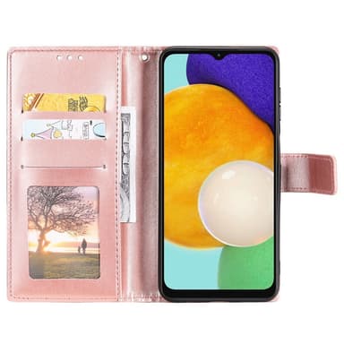 SKALO Samsung A54 5G Mandala lompakkokotelo - Ruusukulta