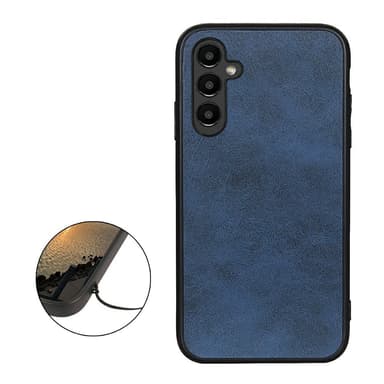SKALO Samsung A14 4G/5G PU-nahka Hybridi Suojakuori - Sininen
