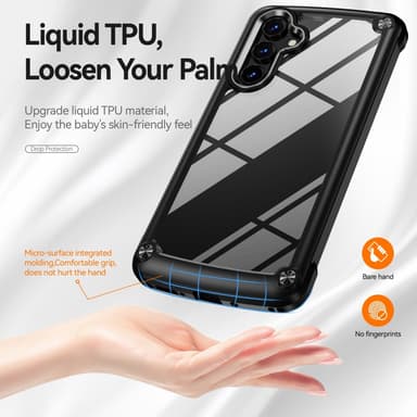 SKALO Samsung A54 5G Kiiltävä hybridi TPU-kuori - Musta
