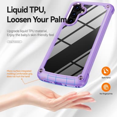 SKALO Samsung A54 5G Kiiltävä hybridi TPU-kuori - Violetti