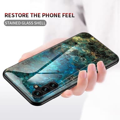 SKALO Samsung A54 5G Marmori karkaistu lasi TPU-suojakuori - #4