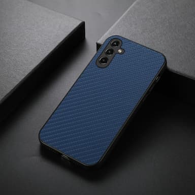 SKALO Samsung A14 4G/5G Carbon Fiber TPU-suojakuori - Sininen