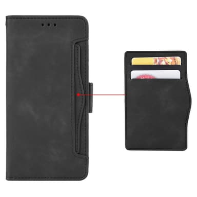 SKALO Samsung A54 5G 6-lokeroa Lompakkokotelo - Musta