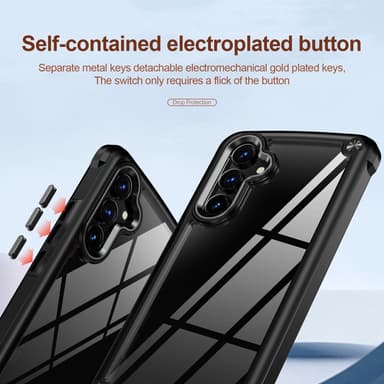 SKALO Samsung A54 5G Kiiltävä hybridi TPU-kuori - Musta