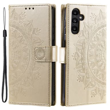 SKALO Samsung A34 5G Mandala lompakkokotelo - Kulta