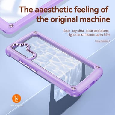 SKALO Samsung A54 5G Kiiltävä hybridi TPU-kuori - Violetti