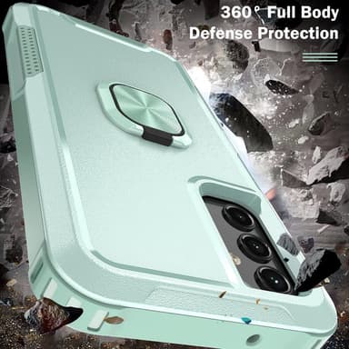 SKALO Samsung A54 5G Armor Hybridi metallirengas kuori - Turkoosi