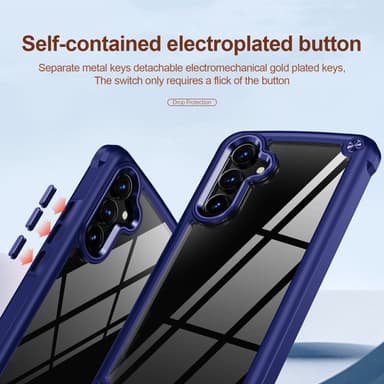 SKALO Samsung A54 5G Kiiltävä hybridi TPU-kuori - Sininen