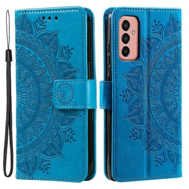 SKALO Samsung A14 4G/5G Mandala lompakkokotelo - Sininen