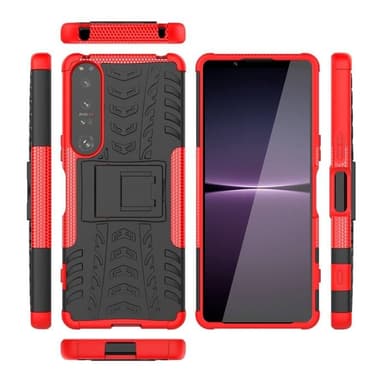 Iskunkestävä kuori jalustalla Sony Xperia 1 V - Punainen